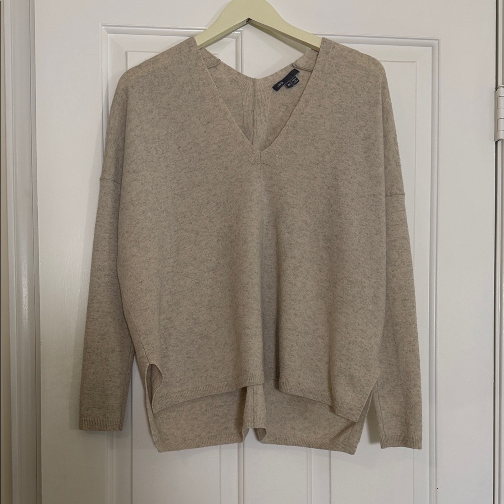 Vince Oatmeal  V-Neck Sweater